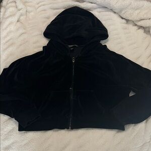 Victoria's Secret Black Velvet Zip-Up Hoodie